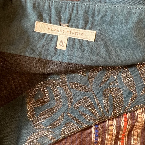 Armand Ventilo Striped Boho Maxi Linen Blend Full Skirt FR 40/  US 8 - Picture 7 of 7